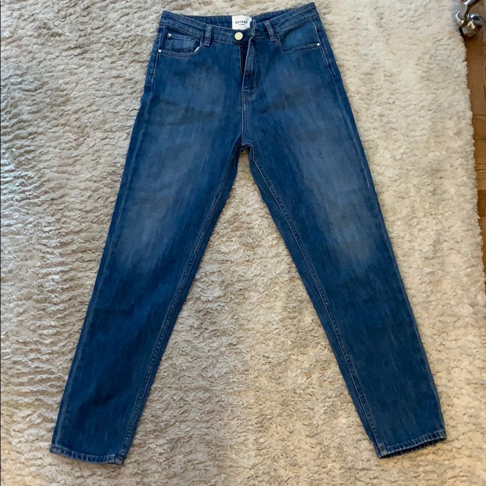Sezane Medium Wash High Rise Mom Jeans